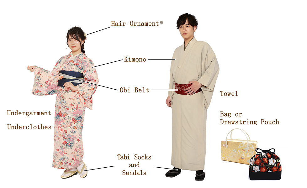 Undergarment Obi Belt String Hair Ornament* Kimono Obi Belt Underclothes Tabi Socks and Sandals Towel Bag or Drawstring Pouch 